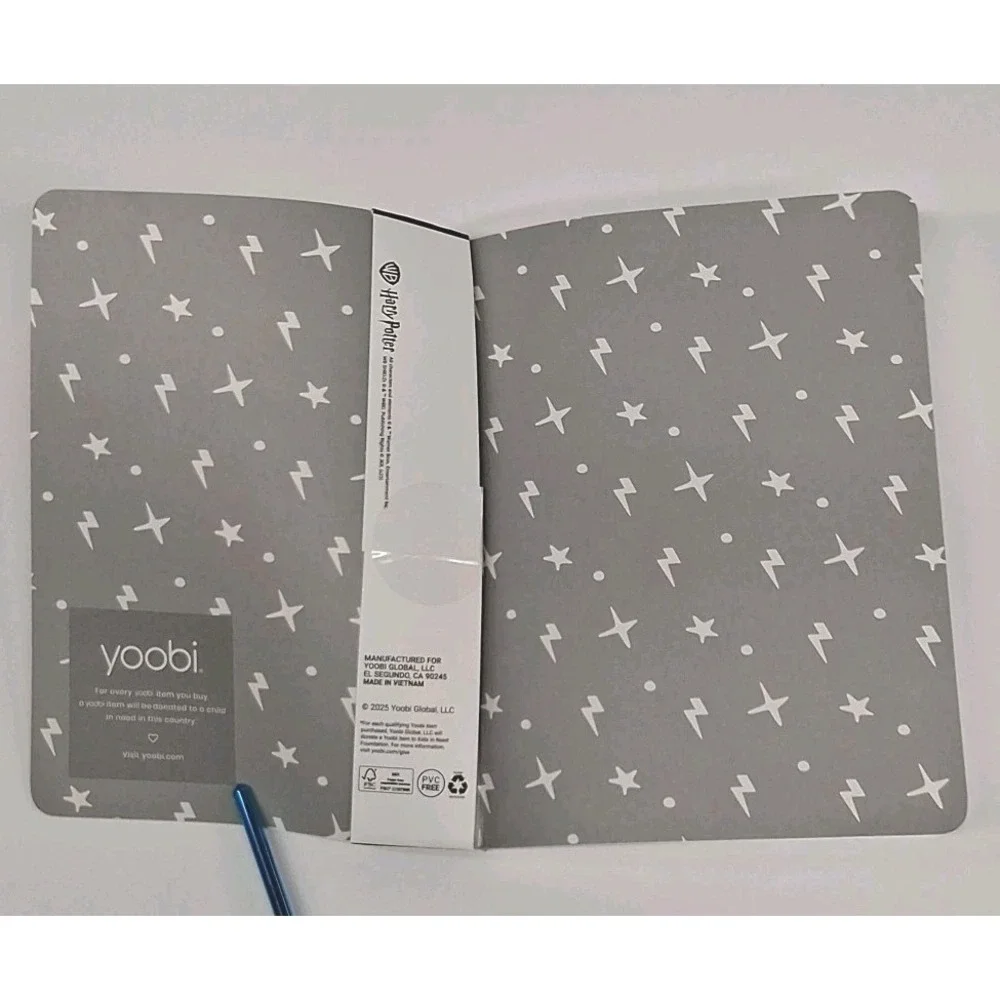 Harry Potter Yoobi Hogwarts Soft Cover Gray Journal w/ Pen - Back to School